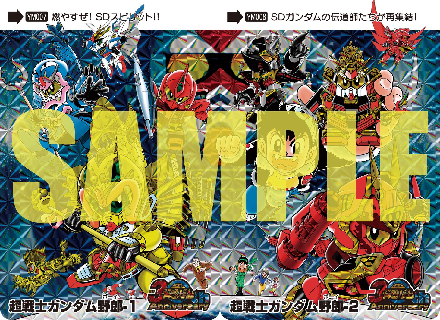 「SDガンダムスペシャルアンソロジー」と月刊ヤングマガジン10号に付属するスペシャルカードダス。