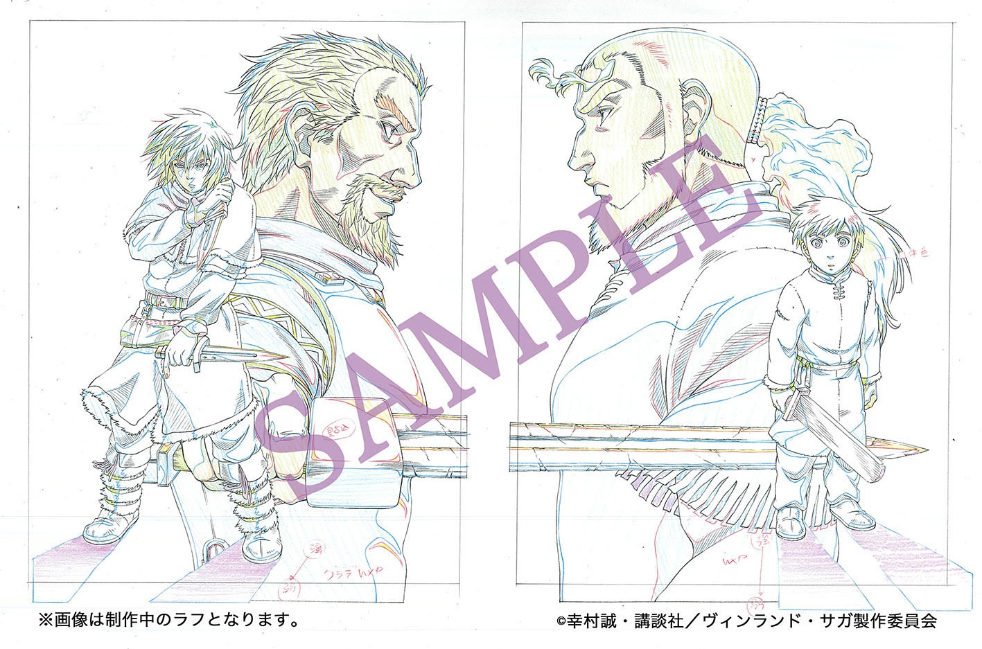 アニメ「ヴィンランド・サガ」Blu-ray / DVD1巻のジャケットの線画。
