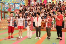 “チームいい声”として出演する、左から山崎弘也（アンタッチャブル）、りんごちゃん、藤井ゆきよ、神谷浩史、天野ひろゆき（キャイ～ン）、川島明（麒麟）。(c)フジテレビ