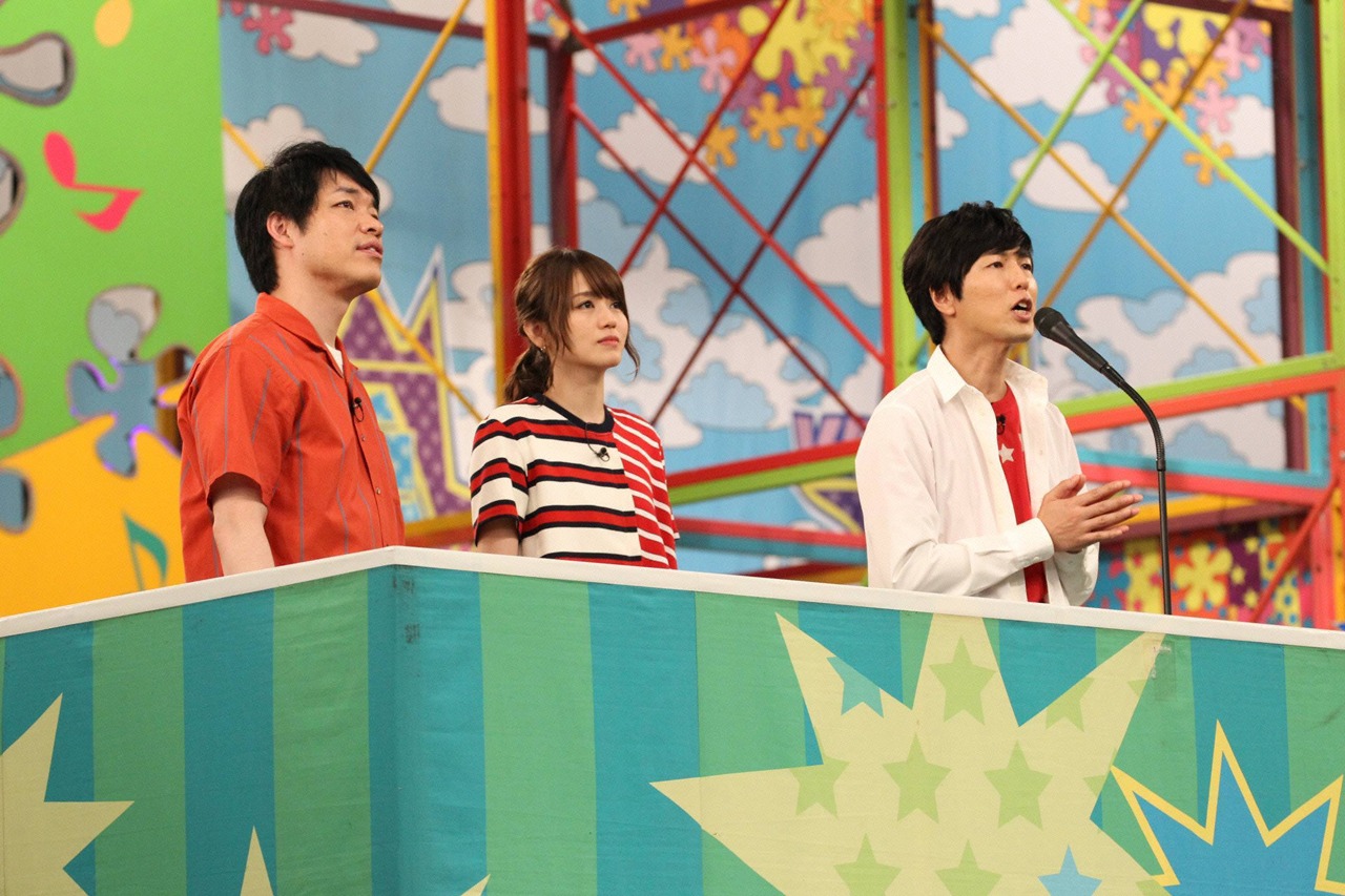 左から麒麟の川島明、藤井ゆきよ、神谷浩史。(c)フジテレビ