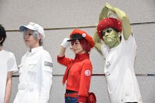 「体内活劇『はたらく細胞II』」囲み取材より、左から北村諒、川村海乃、高木俊。