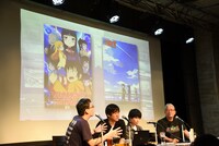 トークイベント「『ハイスコアガール』ウル技情報局：2コイン目～ハイスコアガールII放送直前スペシャル～」の様子。