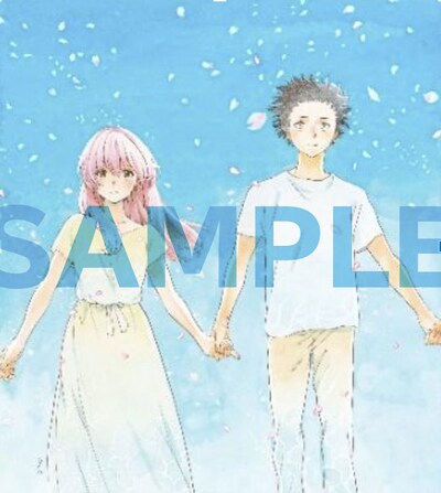 大今良時の描き下ろしイラストを使用したチャリティ色紙のサンプル。