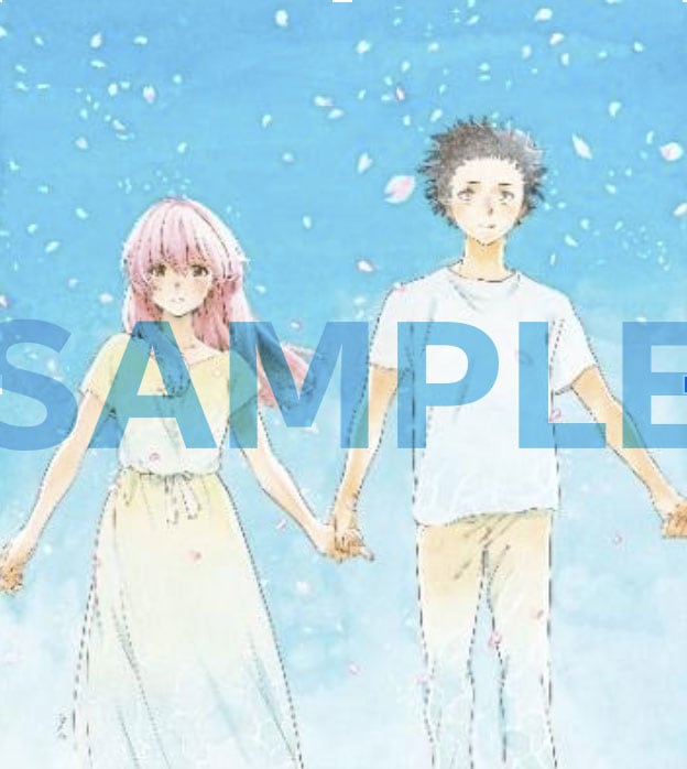 大今良時の描き下ろしイラストを使用したチャリティ色紙のサンプル。