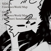 「アンノウン・ワールドマップ」7インチアナログレコードのジャケット（裏）。