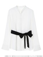 「中島敦イメージ リボンベルト付きブラウス」