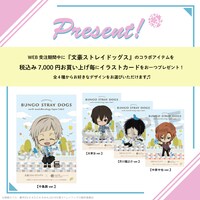 コラボアイテムを7000円以上購入するごとに1枚プレゼントされるノベルティの「オリジナルイラストカード」。