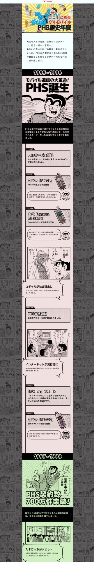 「こちらワイモバイル PHS 歴史年表」