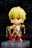 「ねんどろいど アーチャー/ギルガメッシュ 第三再臨Ver.」の「ドヤ顔」とオプションパーツ「天の鎖」。