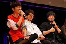 左から櫻井孝宏、興津和幸、中村悠一。