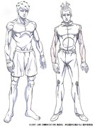 左から橋本陽馬、若い男の設定画。