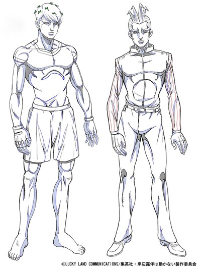 左から橋本陽馬、若い男の設定画。