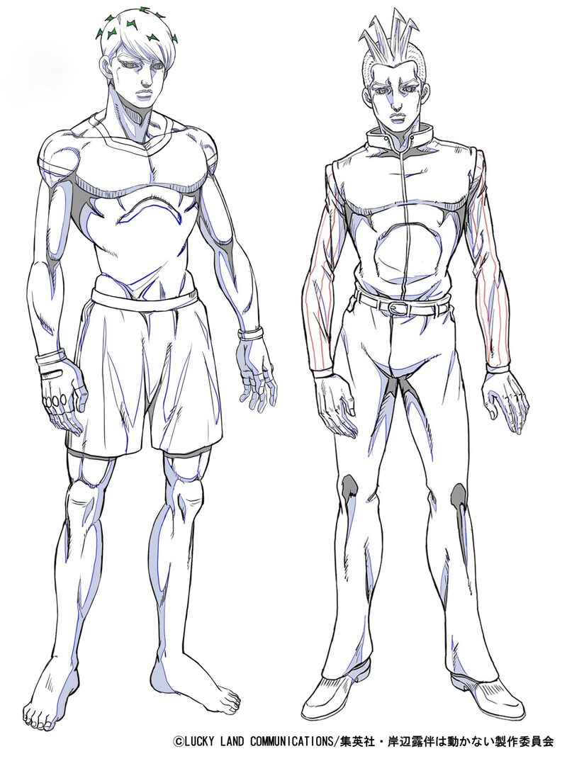 左から橋本陽馬、若い男の設定画。