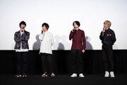 左から梅原裕一郎、斉藤壮馬、内山昂輝、富園力也。