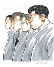 鳳仙四天王。左から沢村正次、志田健三、小田島有剣、仁川英明。(c)高橋ヒロシ（秋田書店）