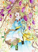 センターカラーを飾った河惣益巳「蜻蛉」。