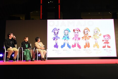 左から馬越嘉彦、鎌谷悠監督、佐藤順一監督。