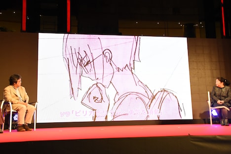 京都・桂川の河原が舞台のシーンの絵コンテ撮。