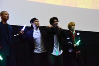 応援上映の事前レクチャーを行う登壇者たち。