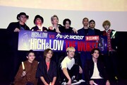 「HiGH&LOW THE WORST」応援上映後の舞台挨拶の様子。