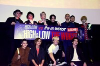 「HiGH&LOW THE WORST」応援上映後の舞台挨拶の様子。