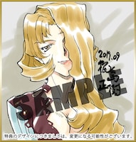 Blu-ray第1巻早期予約特典の梶島正樹描き下ろしミニサイン色紙。　