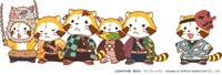 「鬼滅の刃」と「あらいぐまラスカル」のコラボアート。