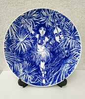 「諸星大二郎 直筆サイン入り木箱付き 絵皿『波子』」（香蘭社コラボ製品、岐阜・美濃焼、限定70枚）