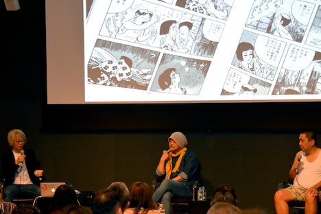 「つげ義春全集」の刊行を決定したトークライブの様子。