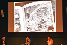 「つげ義春全集」の刊行を決定したトークライブの様子。