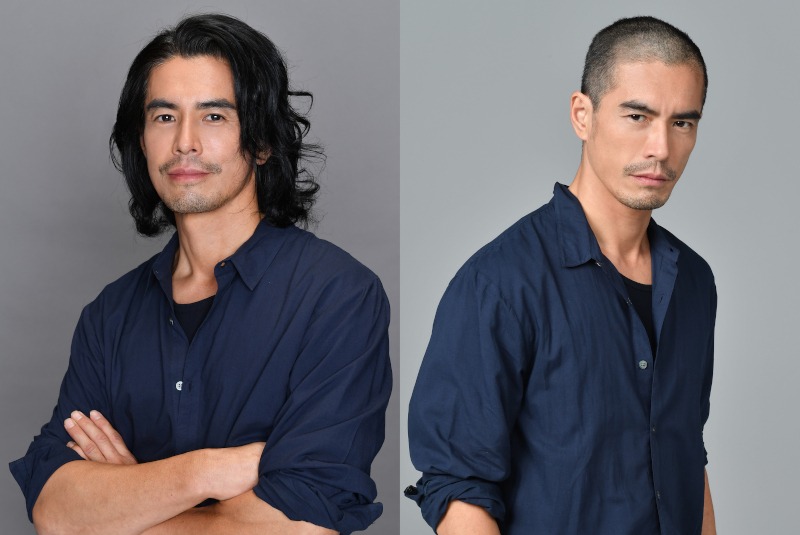 左から断髪前の伊藤英明、断髪後の伊藤英明。
