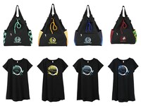 アニメ「鬼滅の刃」をモチーフにしたロングカットソーと3wayバッグ。(c)吾峠呼世晴／集英社・アニプレックス・ufotable