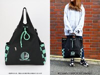 竈門炭治郎をモチーフにした3wayバッグの使用イメージ。