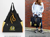 我妻善逸をモチーフにした3wayバッグの使用イメージ。