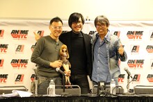 「DEEMO」の劇場アニメ化が発表された、「ANIME-NYC 2019」内のパネルの様子。