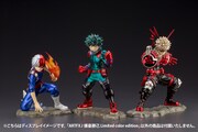 左から「ARTFX J 轟 焦凍 Limited color edition」「僕のヒーローアカデミア HERO FES.＜ヒーローフェス＞開催記念 限定カラー ARTFX J 緑谷出久」「ARTFX J 爆豪勝己 Limited color edition」