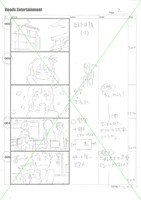 「TVアニメ放送記念『戦×恋（ヴァルラヴ）』展」で展示されるアニメの絵コンテ。