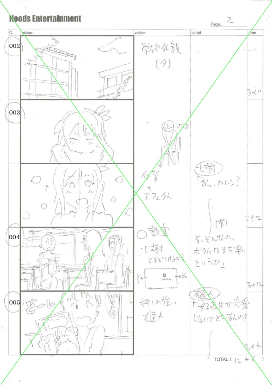 「TVアニメ放送記念『戦×恋（ヴァルラヴ）』展」で展示されるアニメの絵コンテ。