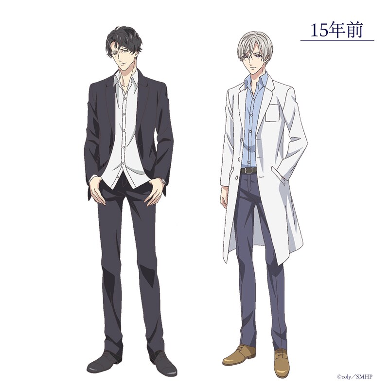 左から伊田正義(CV:津田健次郎)、日比谷優希の設定画。