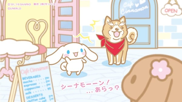 TVアニメ「織田シナモン信長」とシナモロールのコラボイラスト。