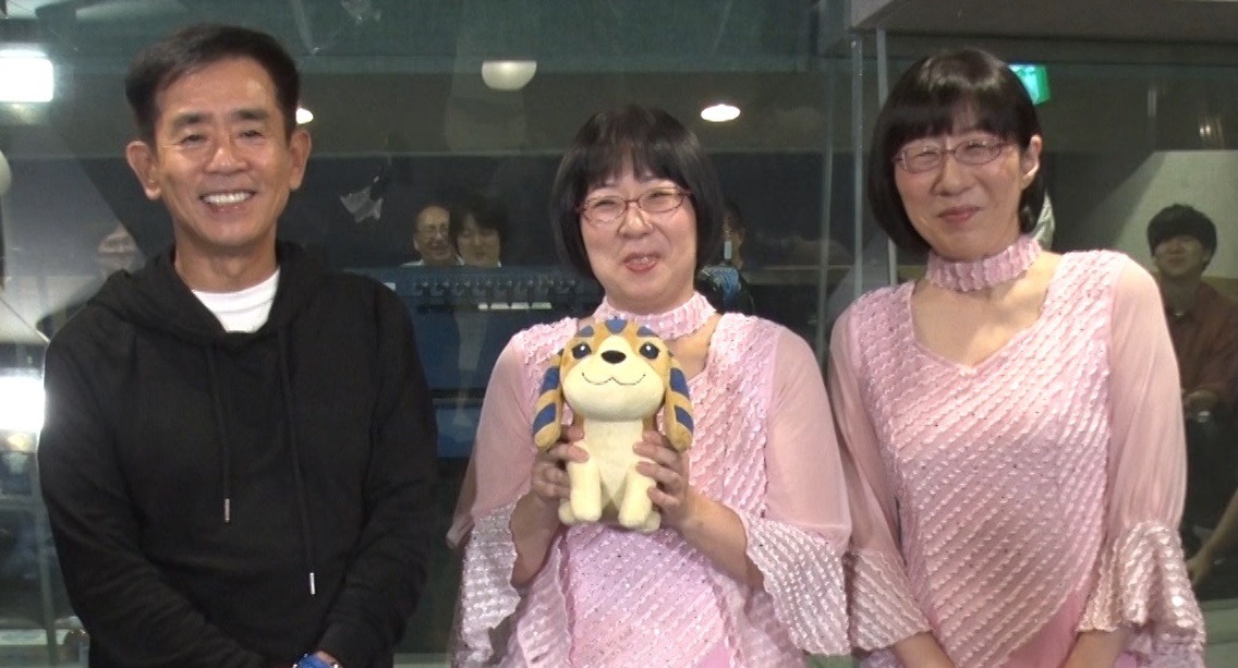 左からルパン三世役の栗田貫一、阿佐ヶ谷姉妹の妹・木村美穂、姉・渡辺江里子。