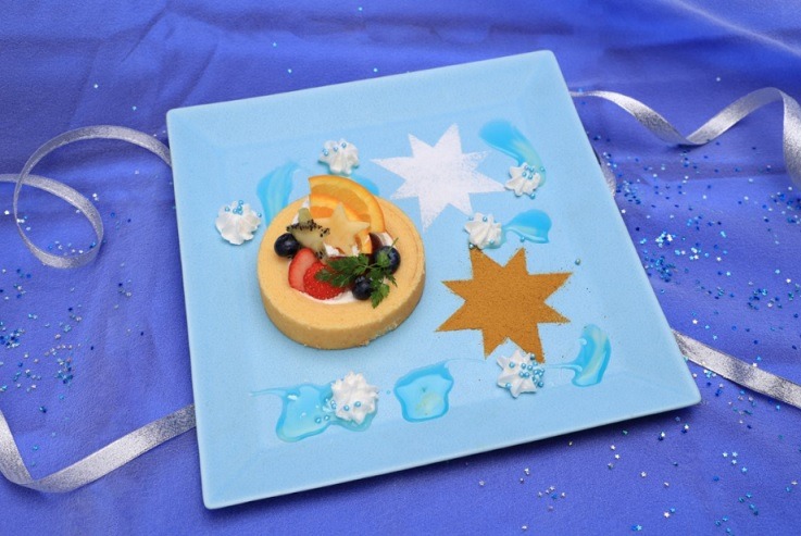 「【スペシャルメニュー】星降る夜のロールケーキプレート」