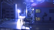 「美少女戦士セーラームーンエリア」のイメージ。月野家の前にはうさぎと宇垣美里、ルナのフィギュアが。