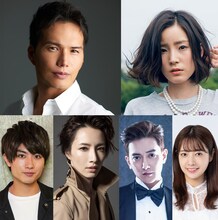 舞台「脳内ポイズンベリー」キャスト。上段左から市原隼人、蓮佛美沙子。下段左から本高克樹、早霧せいな、グァンス、斉藤優里。