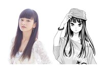 劇中のリコと本人の比較画像。(c)中原幸 (c)柚木ウタノ/集英社