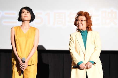 左から沢城みゆき、野沢雅子。