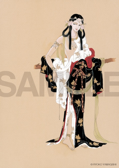 「山岸凉子原画集 奏」収録原画のサンプル画像。