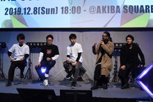 左からあおきえい監督、碇谷敦、小玉有起、津田健次郎、竹内良太。