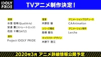 「IDOLY PRIDE」TVアニメ化の詳細。