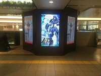 大阪でのデジタルサイネージ掲出風景。